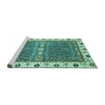 thumbnail image 2 of Ahgly Company Machine Washable Indoor Square Oriental Turquoise Blue Traditional Area Rugs, 5' Square, 2 of 4