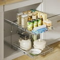 thumbnail image 4 of ORDORA 2 Tier Pull Out Cabinet Organizer, Heavy Duty Shelves for Kitchen Bathroom, Slide Out Chrome Steel Shelf Organizer, 4 of 9