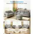 thumbnail image 2 of ADOWORE 2 Pieces Loveseat and Sofa Sets with Storage Ottoman,Linen Fabric Sectional Sofa and Couch Set for Living Room,Apartment,Light Grey, 2 of 7