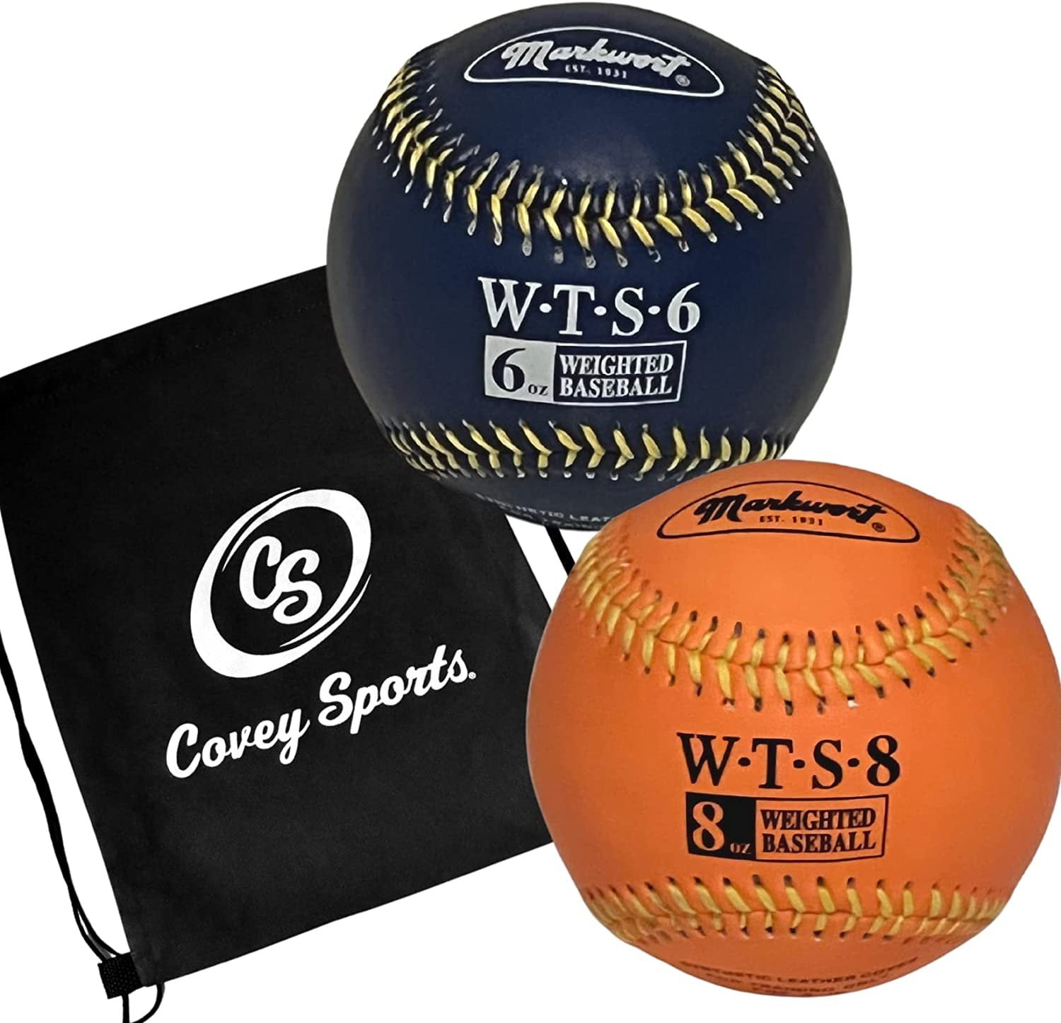 Weighted Baseballs for Pitching & Throwing Practice with Covey Bag