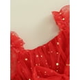thumbnail image 6 of Bagilaanoe Baby Girl Christmas Outfits Newborn Rompers Dress Short Puff Sleeve Bodysuits + Headband 3M 6M 12M 18M Infant A-line Princess Tulle Dresses, 6 of 9