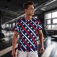 thumbnail image 3 of Wukai Patriotic Star Print Men's Short-Sleeved Mesh T-Shirt,Quick-Dry Short Sleeve Workout T-Shirt-X-Small, 3 of 8