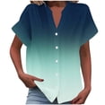 thumbnail image 2 of RXIRUCGD Mode Chemise Boutonnée à Manches Courtes pour Femme, Couleur Unie, Printemps/été, Vert, Taille : S, 2 of 5