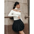 thumbnail image 3 of MOYIKO Off the Shoulder Tops for Women Long Sleeve Body Suits for Womens Fitted Tight Tops, 3 of 7