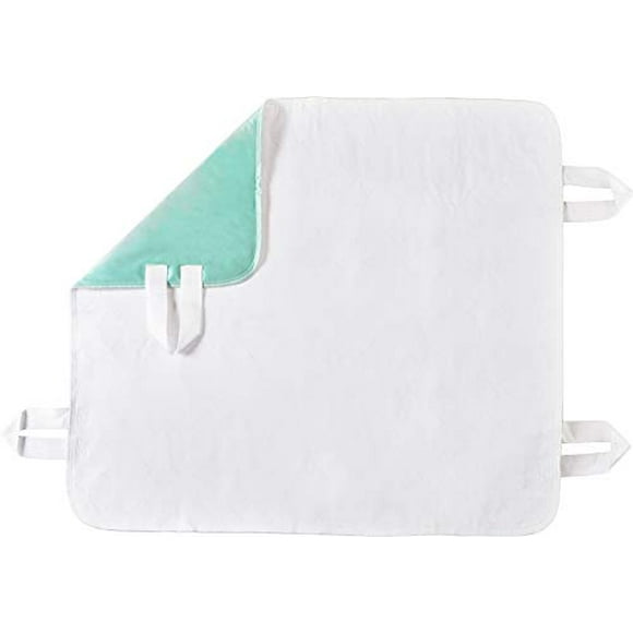 NOVA Waterproof Reusable Underpad with 4 Positioning Strap Handles, 100% Cotton Skin Soft Top Layer, Washable Incontinence Bed & Surface Overlay, Super Absorbent, 32” x 36”