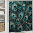 thumbnail image 6 of GOSMITH Peacock Features Elegant Wild Animal Feather Shower Curtain - Multiple Sizes White, 6 of 7