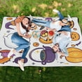 thumbnail image 6 of Extra Large Picnic Beach Blanket Waterproof Sand Proof Portable Outdoor Mat Cartoon Ghost Pumpkin Bats 80x118, 6 of 9