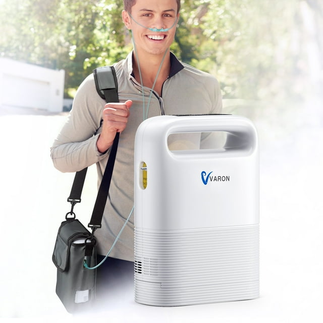 VARON 1-6Nivels Portatil O X Equipo&Bateria para Uso Doméstico y de Viaje, Generator de Oxigeno portatil con bateria, 90%-concentration para Uso viaje y casa,Accessries Completos, CA/110V