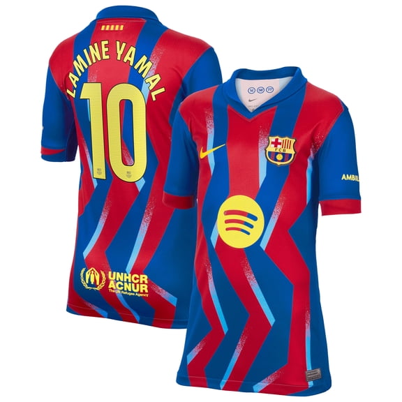 Youth Nike Lamine Yamal Blue Barcelona 2025/26 Fourth Replica Jersey