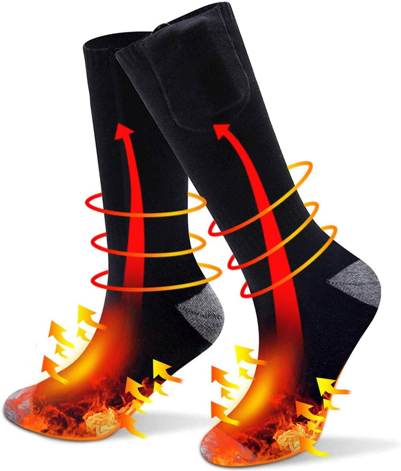 Electric Battery USB Heated Socks Boot Feet Warmer 3.7V Winter Outdoor Heater 