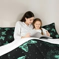 thumbnail image 5 of Manfei Green Butterfly Print Bedding Comforter Set, Romantic Dandelion Flower Twin Comforter Sets, Valentines Day Bedding Set, Breathable Home Decor, 2pcs, 5 of 8