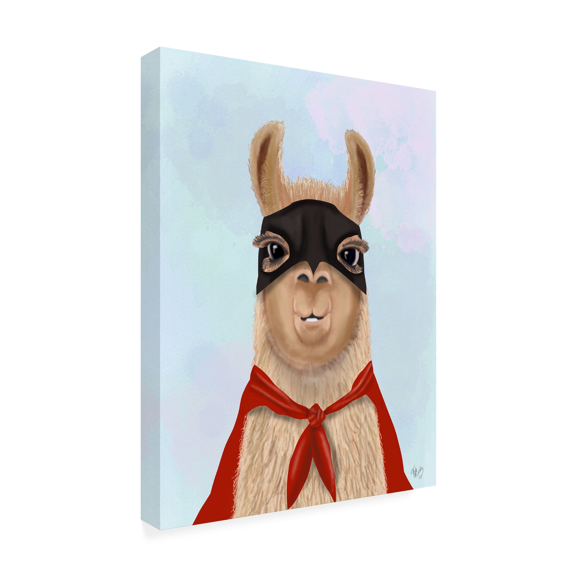 Trademark Fine Art 'Super Llama' Canvas Art by Fab Funky