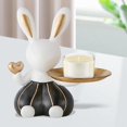 thumbnail image 4 of Estatuilla de conejito pequeño, bandeja de de joyería, estatua decorativa de conejo de Pascua, escultura de Animal, decoración de para el Negro Sunnimix Bandeja de almacenamiento decorativa, 4 of 8