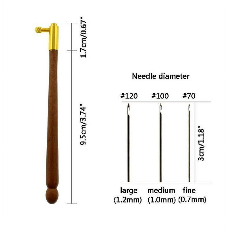 Sardfxul Tambour Hook with 3 Needles 70 90 100 Embroidery Beading Needle  Tools Sequin Beads Needle Set for DIY Handcraft