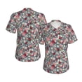 thumbnail image 3 of Yiaed Daisies Flowers Print Women's T Shirt V-Neck Short Sleeve Shirt Casual Breathable Tee Summer Tops-XX-Large, 3 of 5