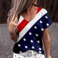 thumbnail image 2 of Blusa de camiseta informal con estampado de manga corta y cuello en V de verano para mujer a la moda Fridja  bn7212, 2 of 5