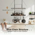 thumbnail image 5 of Hanging Pot Rack32Inch Ceiling Pot Rack For Kitchen SpaceSaving Pot Hanger With 16 Detachable S Hooks Sturdy Metal Frame Industrial Style For Pot Pan Storage SpaceSaving, 5 of 8