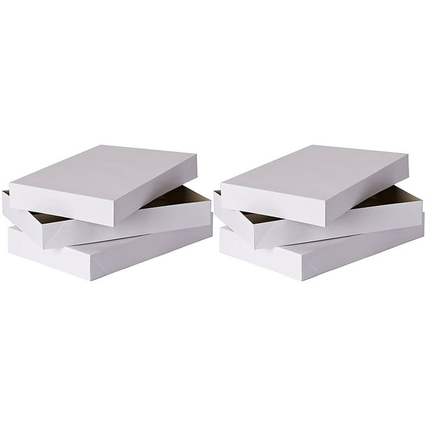 Fifth Ave Kraft White Gift Boxes with Lids, 4 Pack Robe Boxes for