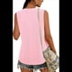 thumbnail image 4 of Camiseta Sin Mangas Holgada para Mujer, Sin Mangas, con Cuello en V, Elegante, Informal, con Ojales, Blusa de Verano Rosa XL, 4 of 5