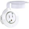 thumbnail image 1 of Journeyman-Pro 5279 15 Amp 120-125 Volt, NEMA 5-15 Flanged Outlet, White Commercial Grade, 2 Pole-3 Wire, Straight Blade Plug Charger Receptacle (10-PACK w/Front Cover Only), 1 of 6