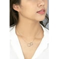 thumbnail image 2 of JeenMata Distorted Interlocking Rings Necklace - Thin Flat Cable Chain Necklace - 18K White Gold Plating over Silver - Connected Bent Rings Necklace, 2 of 5