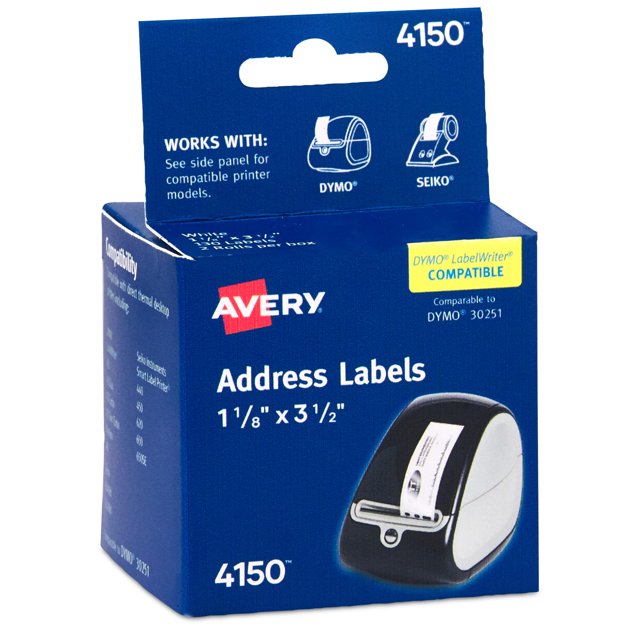 Address Labels Avery Direct Thermal 1.125x3.5'' 2600 Total