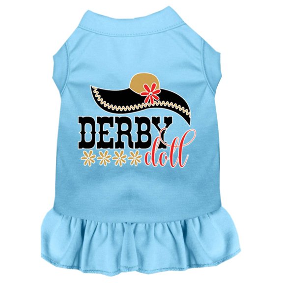 Pet Dog Cat Dress Screen Printed, "Derby Doll"