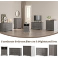 thumbnail image 7 of FANRAL Wood Nightstand with Charging Station for Bedroom,Farmhouse End Side Table with 2 Drawers for Living Room,Dark Grey Nightstand, 7 of 7