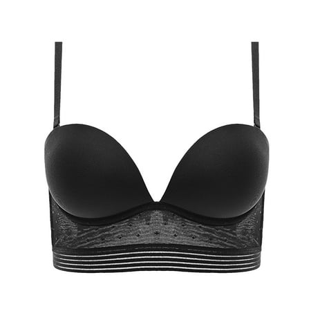 

Women s Comfortable Large U Shaped Back Anti Sagging Gathering Collar Open Back Thin Bra Women s Sports Bras