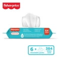 thumbnail image 2 of Fisher-Price Plant-Based Baby Wipes, Fragrance-Free, 6 Flip-Top Packs, 384 Count, 2 of 10