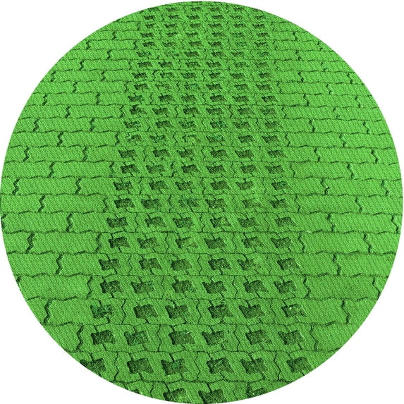 Ahgly Company Machine Washable Indoor Square Transitional Green Area Rugs, 3' Square