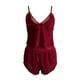 thumbnail image 4 of Conjunto de vestido y pantalones cortos con ribetes de satén y encaje para mujer - Ropa sexy para estar por casa, tallas S-L, 4 of 4