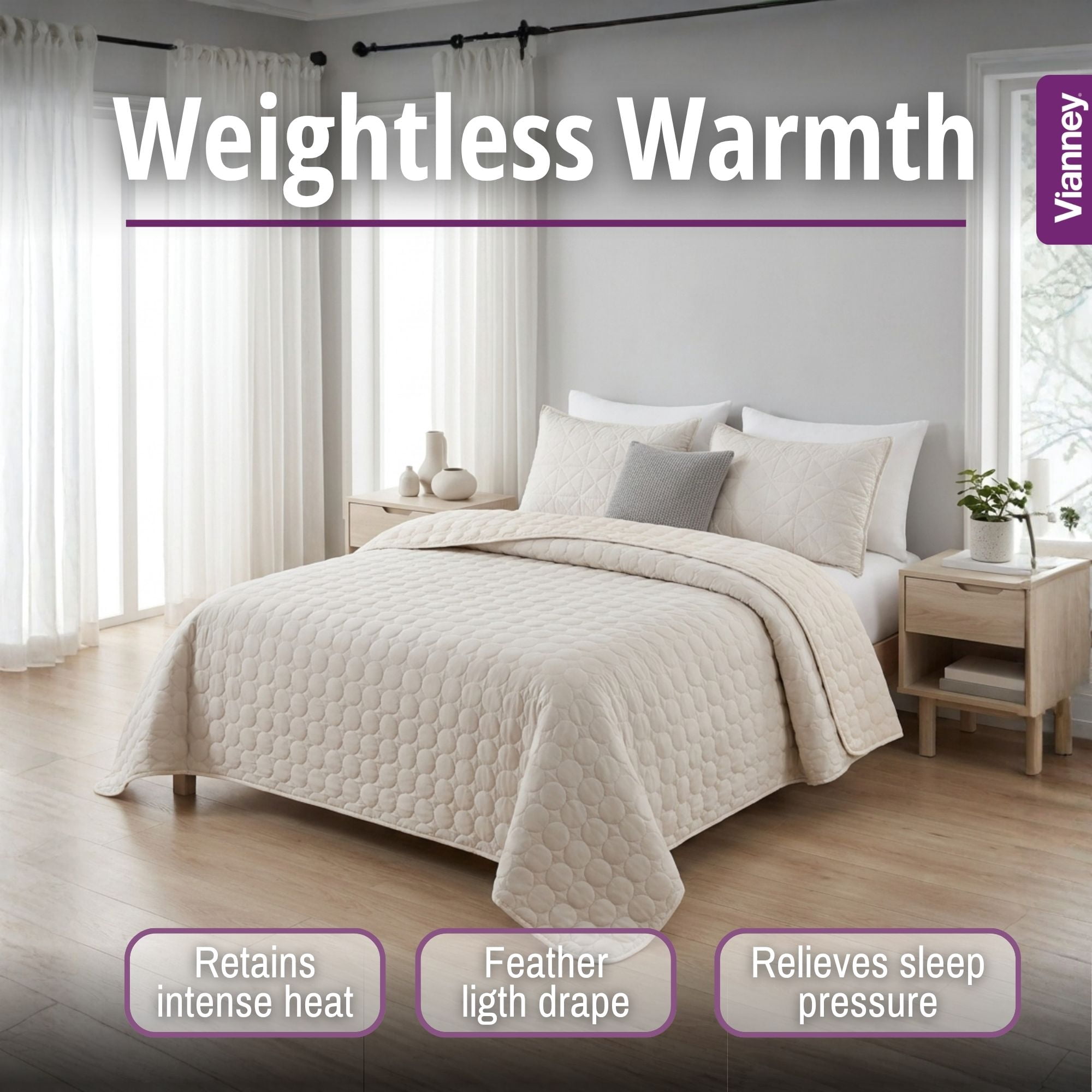 Vianney Comforter Queen Novo Cannes Lightweight and Soft Fleece Material Cozy Throw Year Round Comfort Bedding