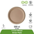 thumbnail image 2 of Eco-Products Wheat Straw Dinnerware, Plate, 9" Diameter, 500/Carton, 2 of 3