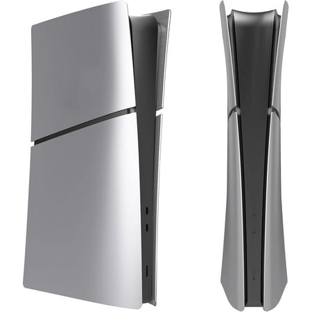Slim Digital Edition Cover Plates for PS5 Slim Console, Shell Panels Compatible with PlayStation 5 Slim Accessories Protective Replacement Faceplate (Silver)