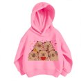 thumbnail image 4 of VOUZZA Girls Hoodies, Capybara Graphic Long Sleeve Oversized Lightweight Pullover Sweatshirt, Casual Spring Fall Hooded Sweater Top for Boys and Girls, 4 of 4