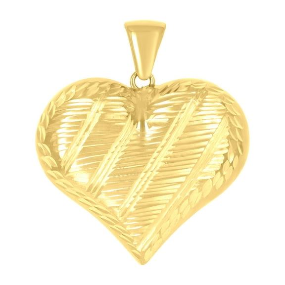 10k Yellow Gold Womens Love Heart Charm Pendant for Women