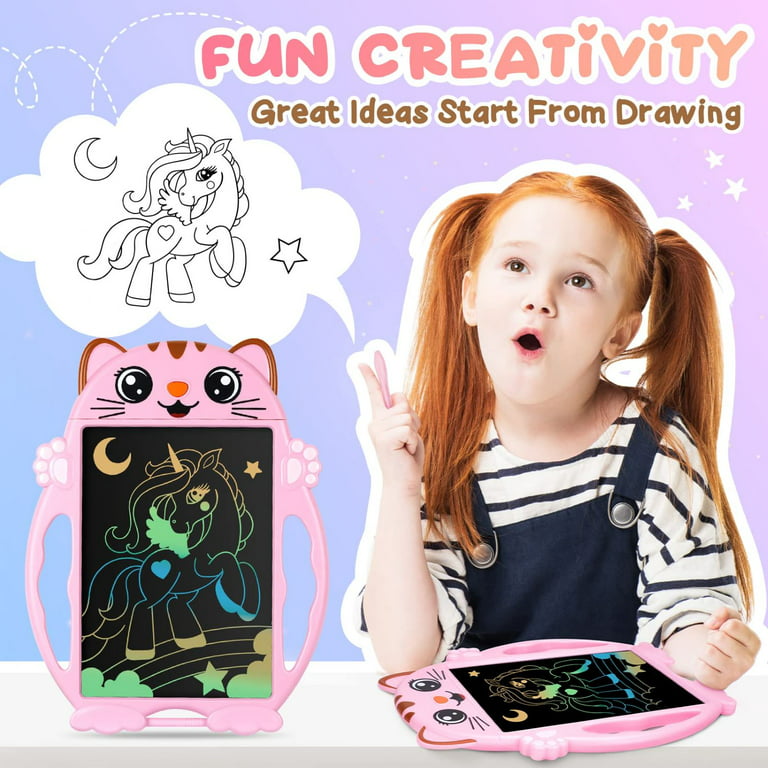 VHOB Colorful LCD Writing Tablet Drawing Pad, Doodle & Scribbler Dry Erase Drawing  Board, Best Birthday Gift Toys for 2 3 4 5 6 8 10 16 Year Old Girls Toddler  Kids Children LCD710 - 8.5 in Pink