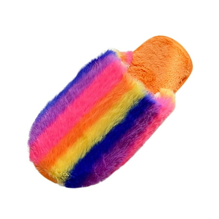 

NECHOLOGY Slippers Arch Support Women Breathable Shoes Decorated Winter Slippers Flowers Womens Fuzzy House Slippers Orange 8.5