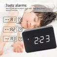 thumbnail image 3 of Reloj despertador digital YONGSHENG de madera con Brillo ajustable y control de voz, 3 of 5