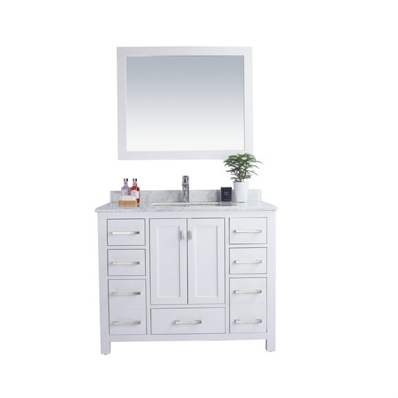 Laviva 313ANG-42W-WC Wilson 42 White Vanity With White Carrara Countertop