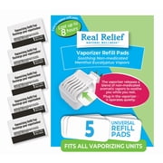 Real Relief Waterless Vaporizer Refill Pads, Soothing Non-Medicated Menthol Eucalyptus Vapor Pads, 5 ct