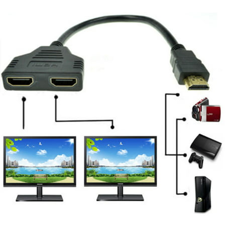 1080P HDMI 1 Male To Dual Female adapter Splitter cable Converter for PS2 PS3 PS4 Xbox HDTV