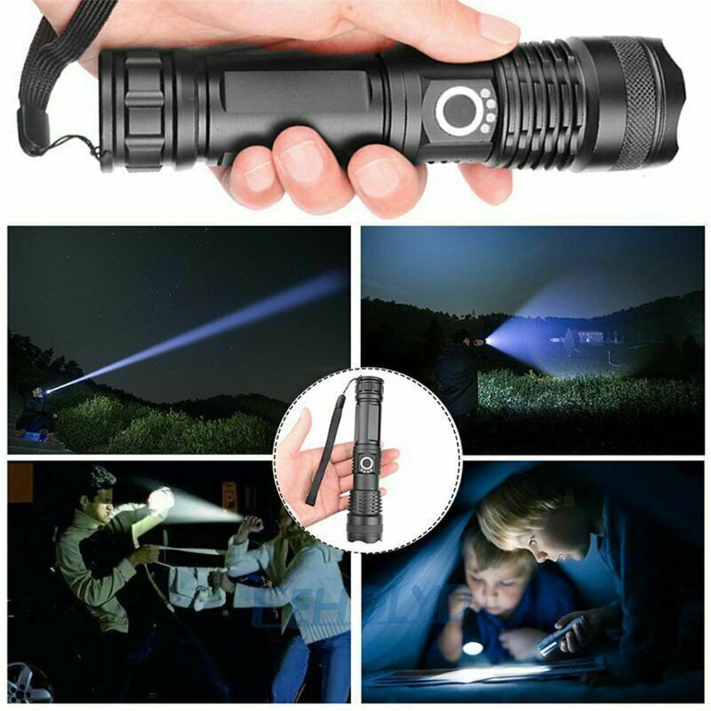 Fylivore Rechargeable Flashlight,100000 High Lumens Powerful Super Bright Portable LED Lighting Tactical backpacking hiking Gear Linterna Camping