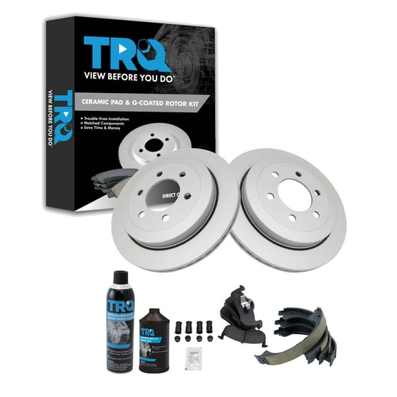 TRQ Rear Brake Pad & Rotor Kit BKA38715 Fits Select 2007-2017 Ford Expedition , 2007-2017 Lincoln Navigator