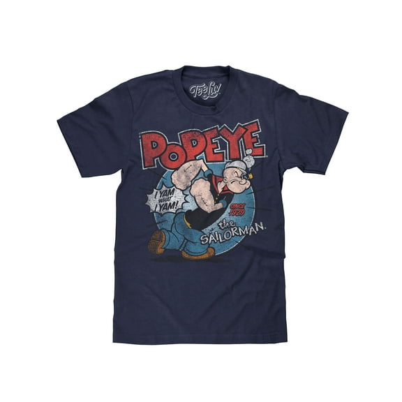 Tee Luv Popeye The Sailorman I Yam What I Yam Cartoon T-Shirt (Men's) (S)