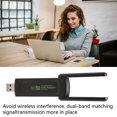 thumbnail image 3 of Adaptador De Tarjeta De Red Inalámbrica, 2.4G 5G Dual Band Plug And Play 1300Mbps Adaptador WiFi USB De Doble Antena Rendimiento Estable Para PC, 3 of 7