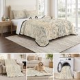 thumbnail image 6 of Full Quilt Set 78''x90'', Bohemian Floral Lightweight Summer Bedspread Coverlet Set with 2 Pillow Shams, Vintage Gradient European Line Breathable All Season Quilt Bedding for Bedroom/Guest Room, 6 of 9