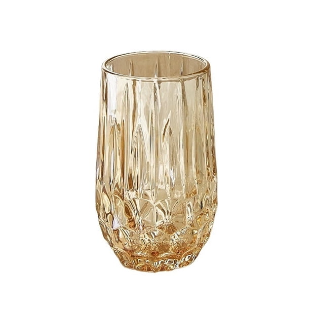 Vasos de cristal texturizado, 2 tamaños. Cristalería elegante y transparente for cócteles, té, agua, cerveza y refrescos.