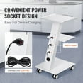 thumbnail image 4 of KFFKFF Laboratory Cart, Mobile Lab Trolley with Integrated Outlet, Three-Tiered Metal Rolling Cart, Swiveling Wheel Clinic Tray Cart, Supports up to 220 lbs, Suitable for Laboratories, Clinics, 4 of 9
